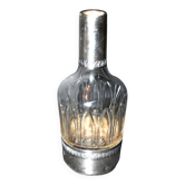 Carafe à liqueur 1900 cristal taillé feuille d'eau + monture Argent Minerve