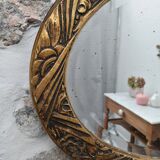 Mirror oval bevelled art deco