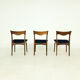 Set of 3 roseood "AWA"dining chairs, the Netherlands 1950's
