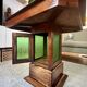 Table basse - bois et vitrail - Style Art Déco