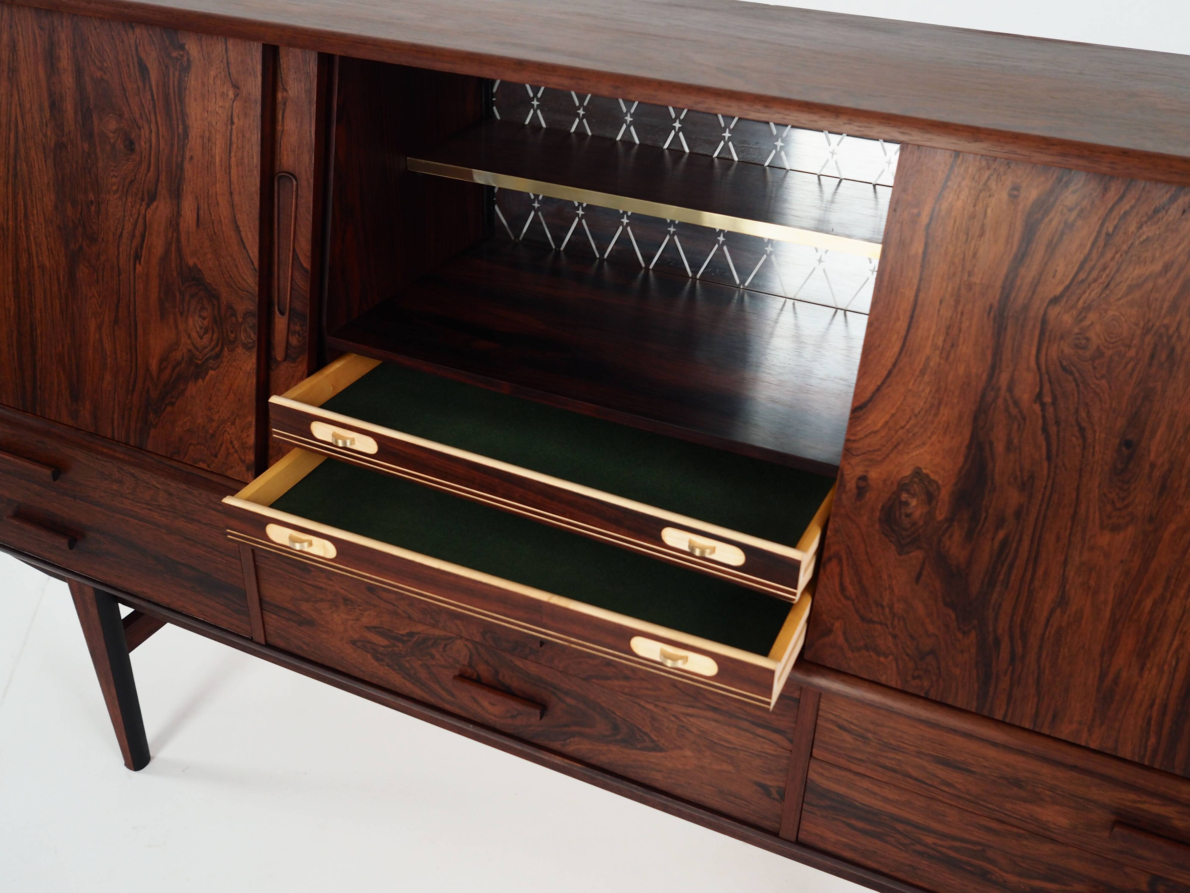 Rosewood highboard, Danish design, 1970s, production: Denmark