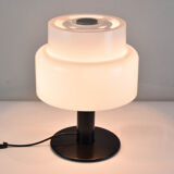 Codialpo Mid-Century Modern Black and White Lucite Seta Table Lamp, Spain, 1970