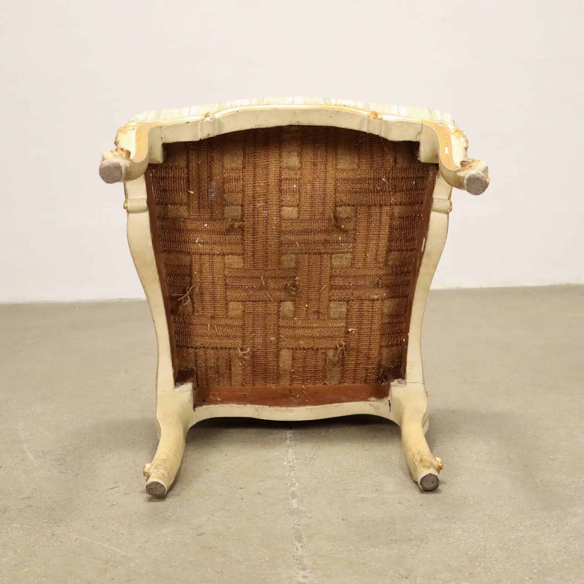 Group of 4 eclectic wooden chairs, Italy, 19th century