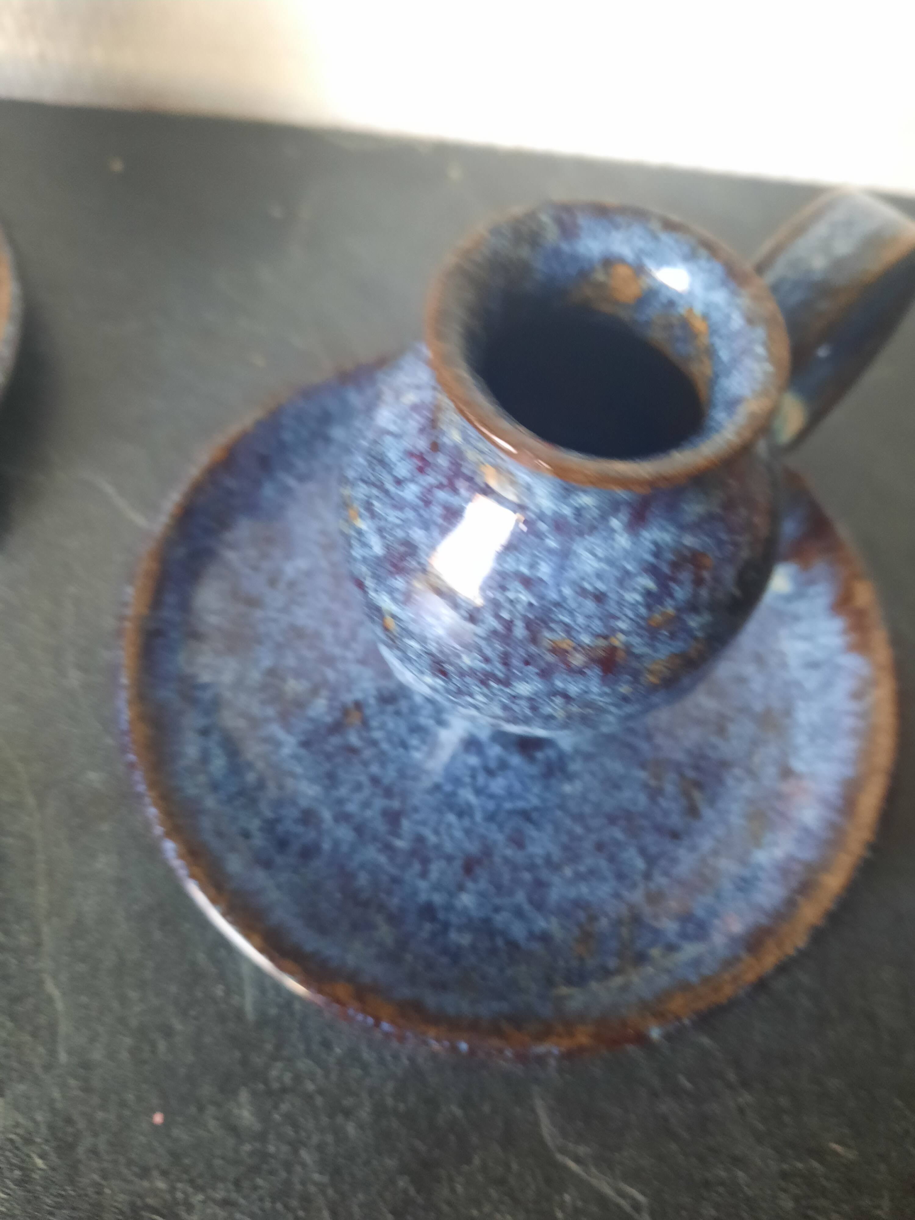 Pair of ceramic candle holders