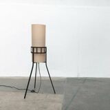 Mid-century tripod rocket floor lamp from the GDR of East Germany by Leuchtenbau Saller, 1960s.