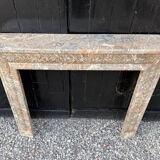 Louis XVI style fireplace in grey Ardennes marble, circa 1900.