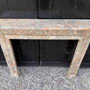 Louis XVI style fireplace in grey Ardennes marble, circa 1900.
