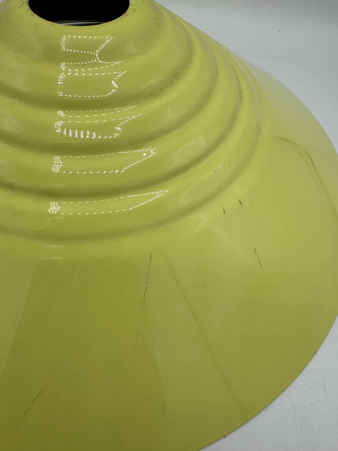 Vintage enamelled pendant light
