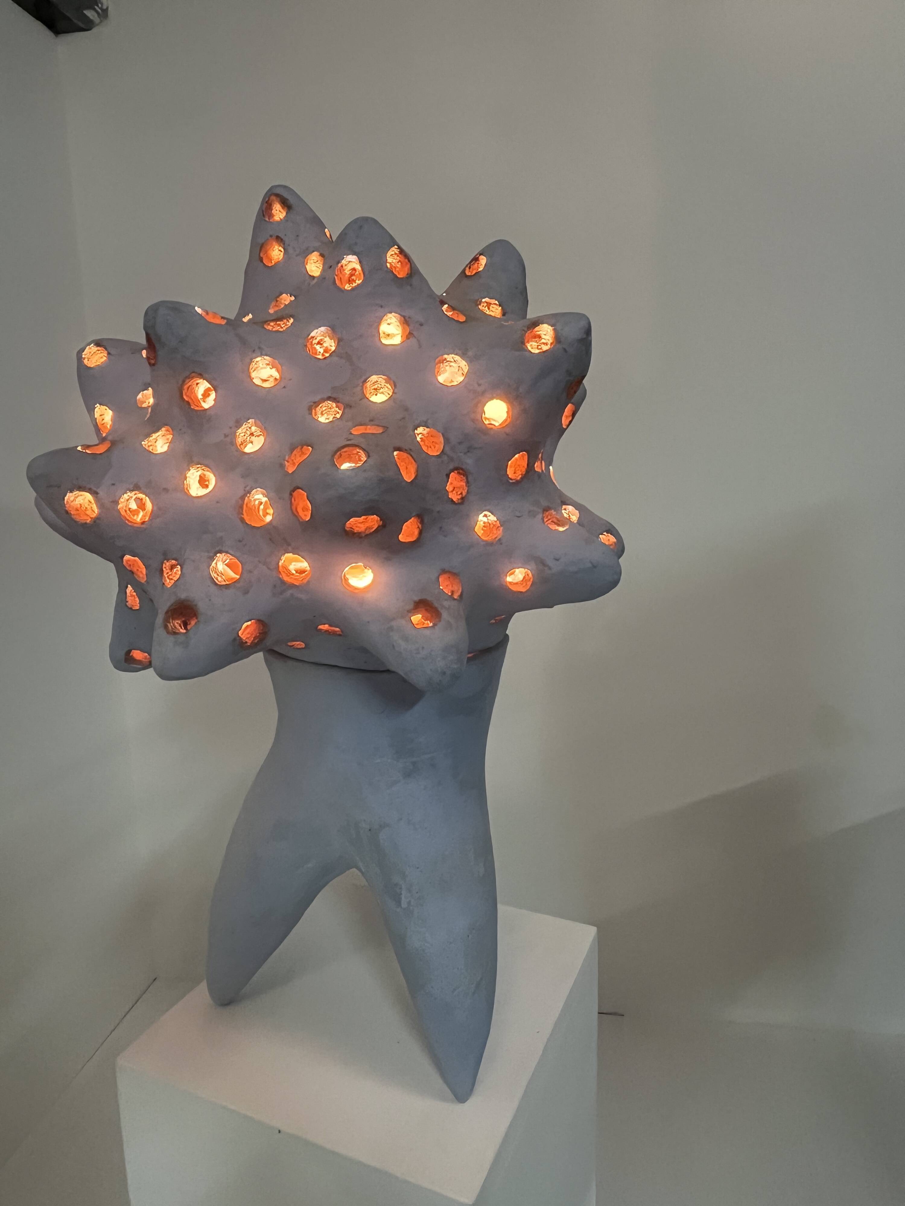 Ceramic lamp by agnes debizet. contemporary ceramist.