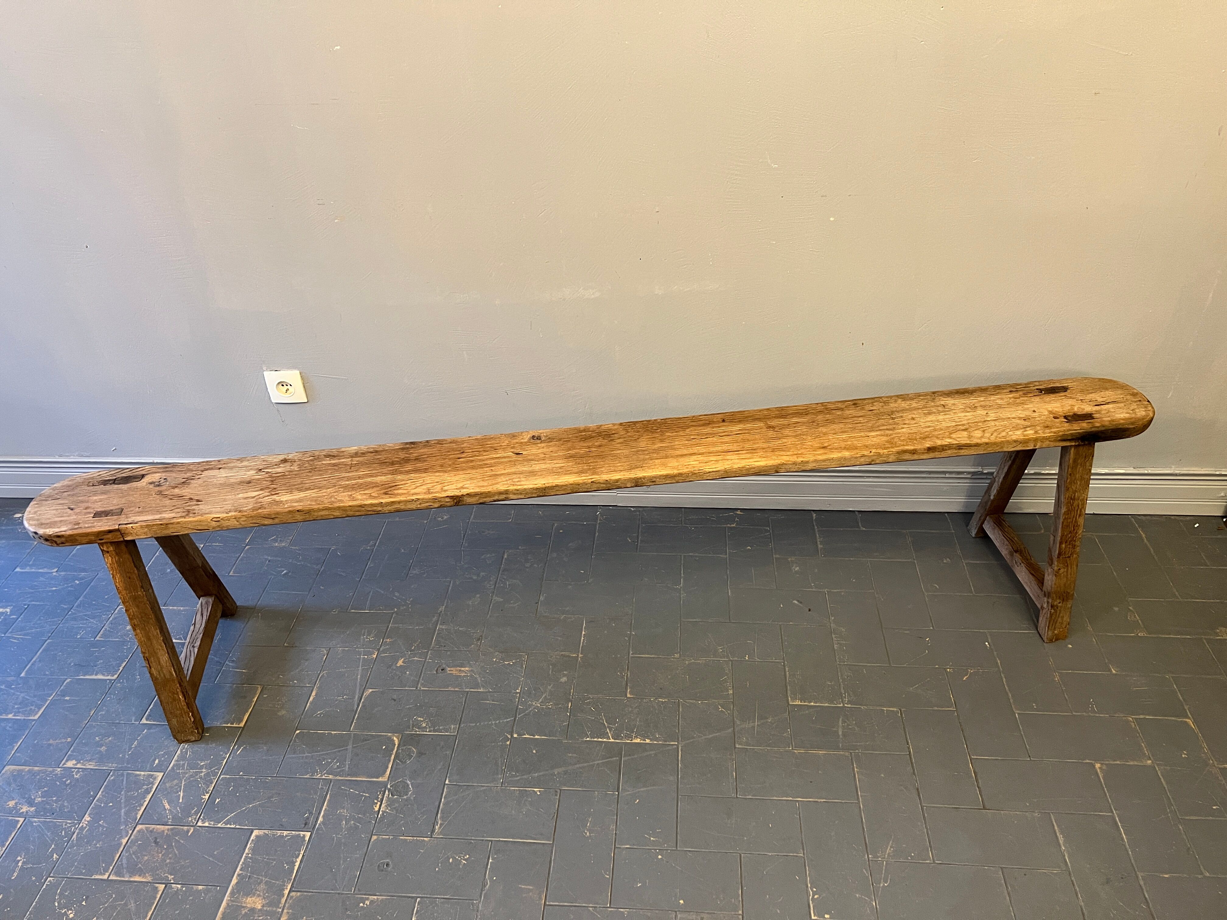 Old raw wood bench 200 cm