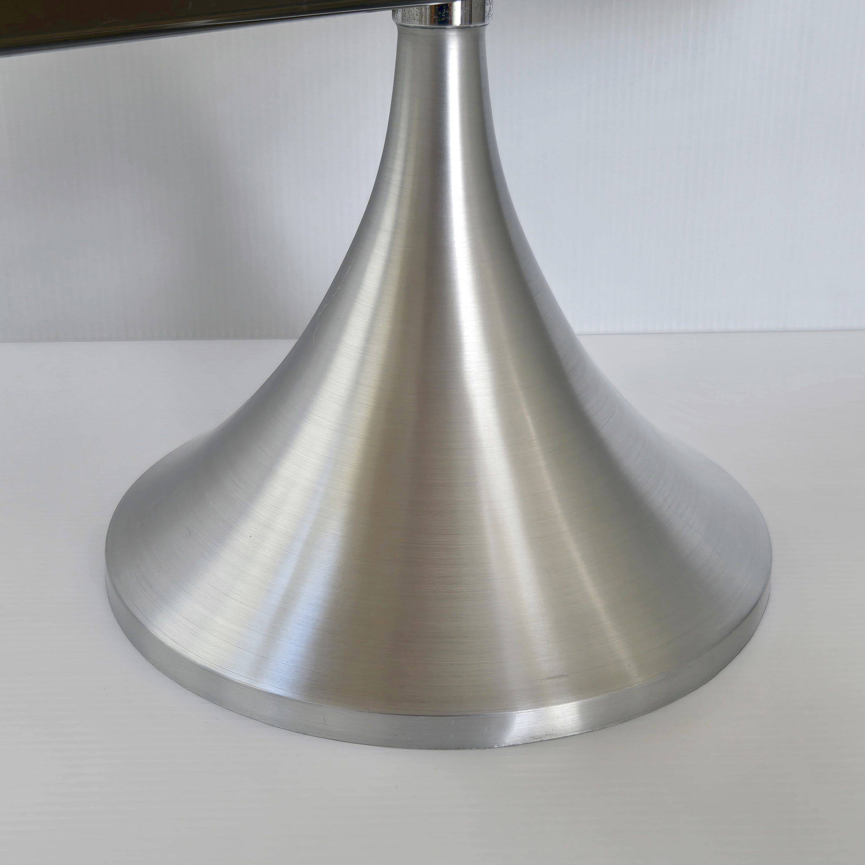 Vintage 1970s magazine rack in plexiglass and brushed steel