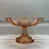 Compotier en verre rose