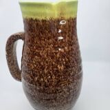 Pichet Pottery from Accolay in glazed ceramic, Brown and Yellow, France 1970.