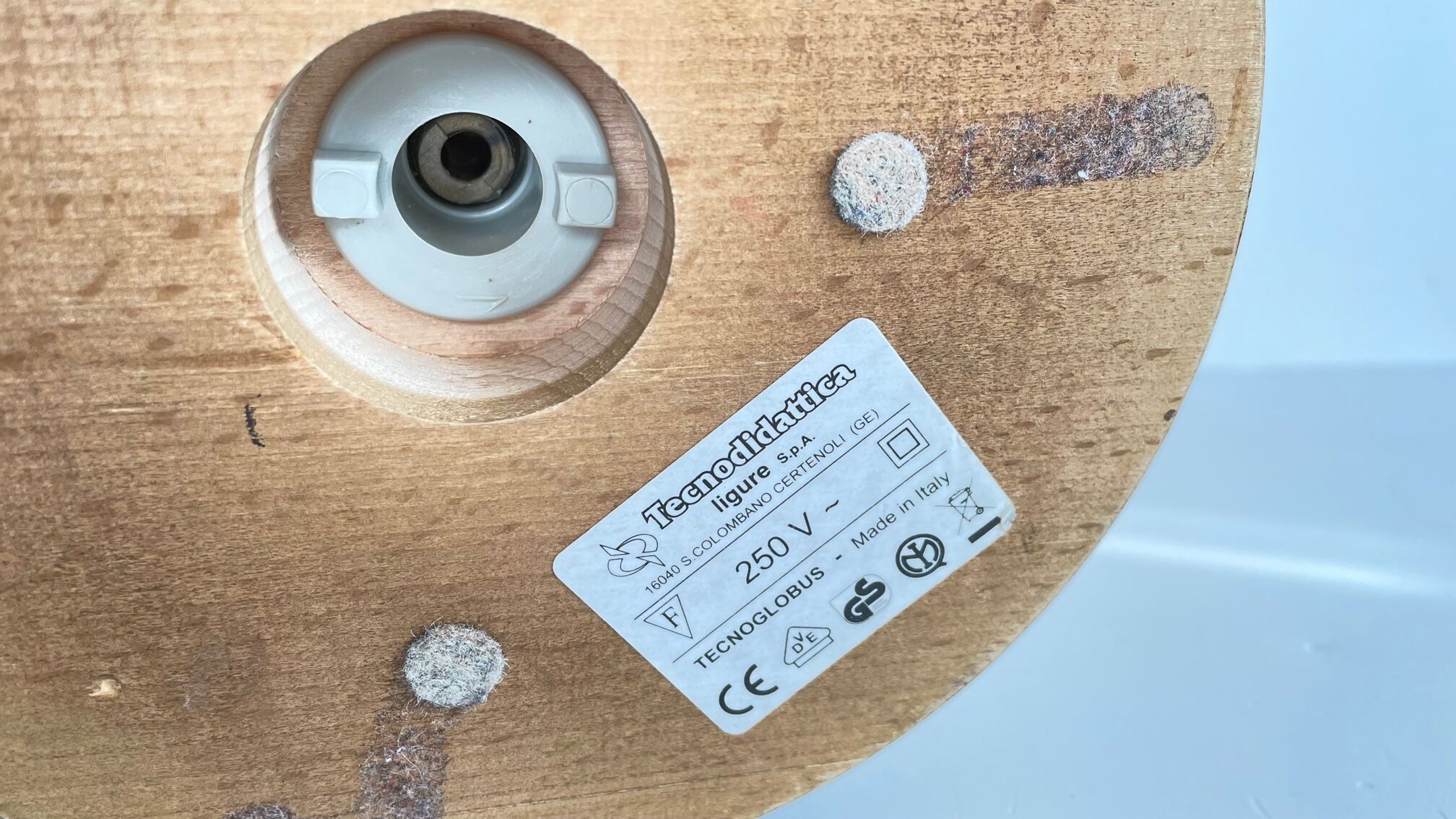 Globe earth luminous italy vintage wood