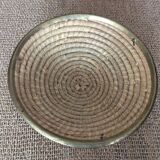 Straw and brass basket