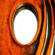 Carved wooden mirror, signed P. Guallino, "le passage", brutalist design from the 80s
