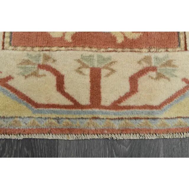 1970s Vintage Turkish Handmade Wool & Cotton Orange Runner Rug 69X196
