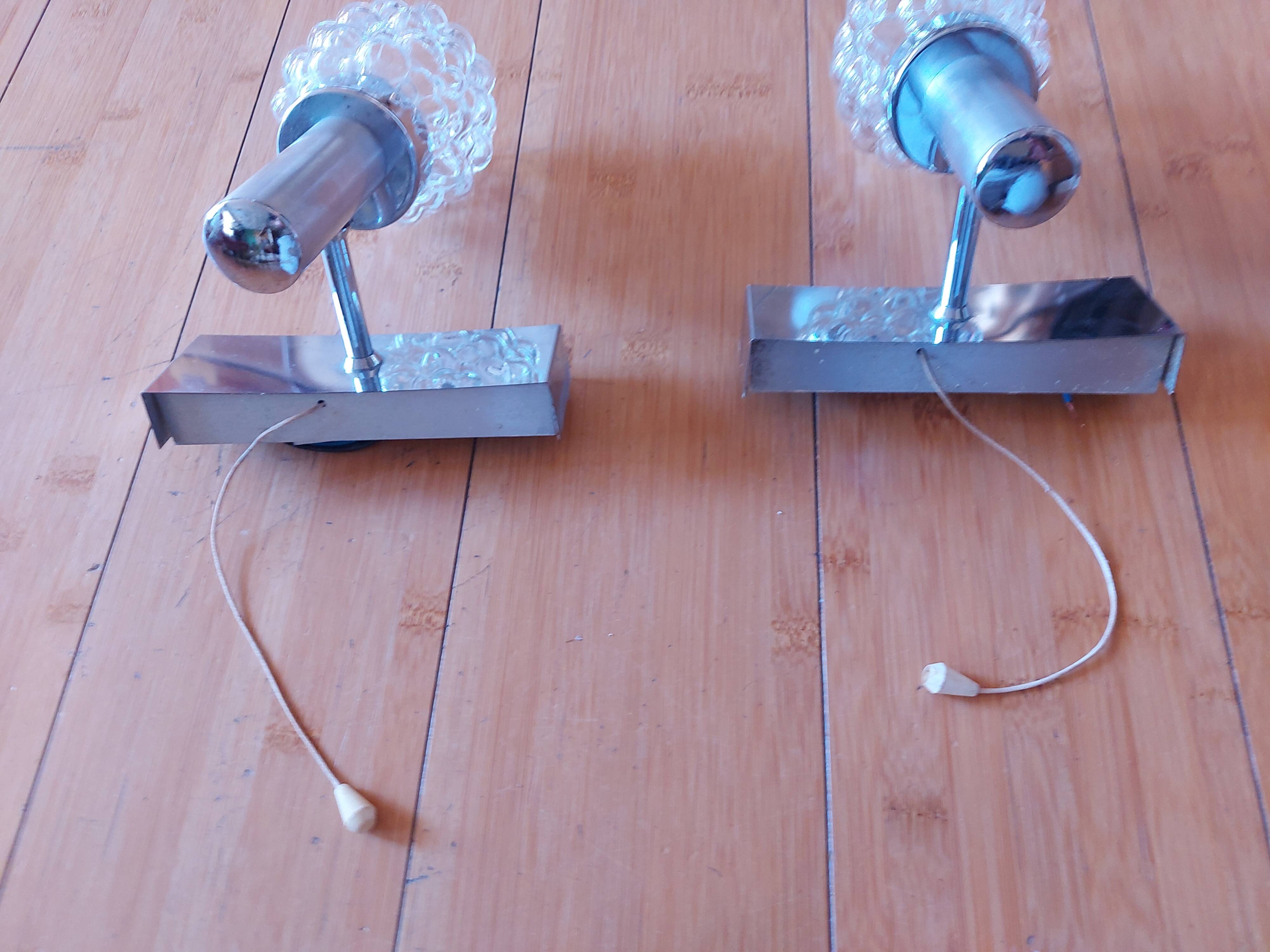 Pair of vintage 70's wall lights