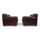 Set of 2 B&B Italia Maxalto Apta Imprimatur leather armchairs by Antonio Ci