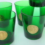 6 water glasses of green colors in very good
