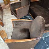 Brown velvet living room