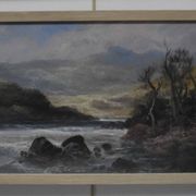 French school, late 19th century, Landscape by a river, oil on paper