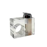 Briquet de table en lucite transparent de l'ère spatiale, Italie des années 1970