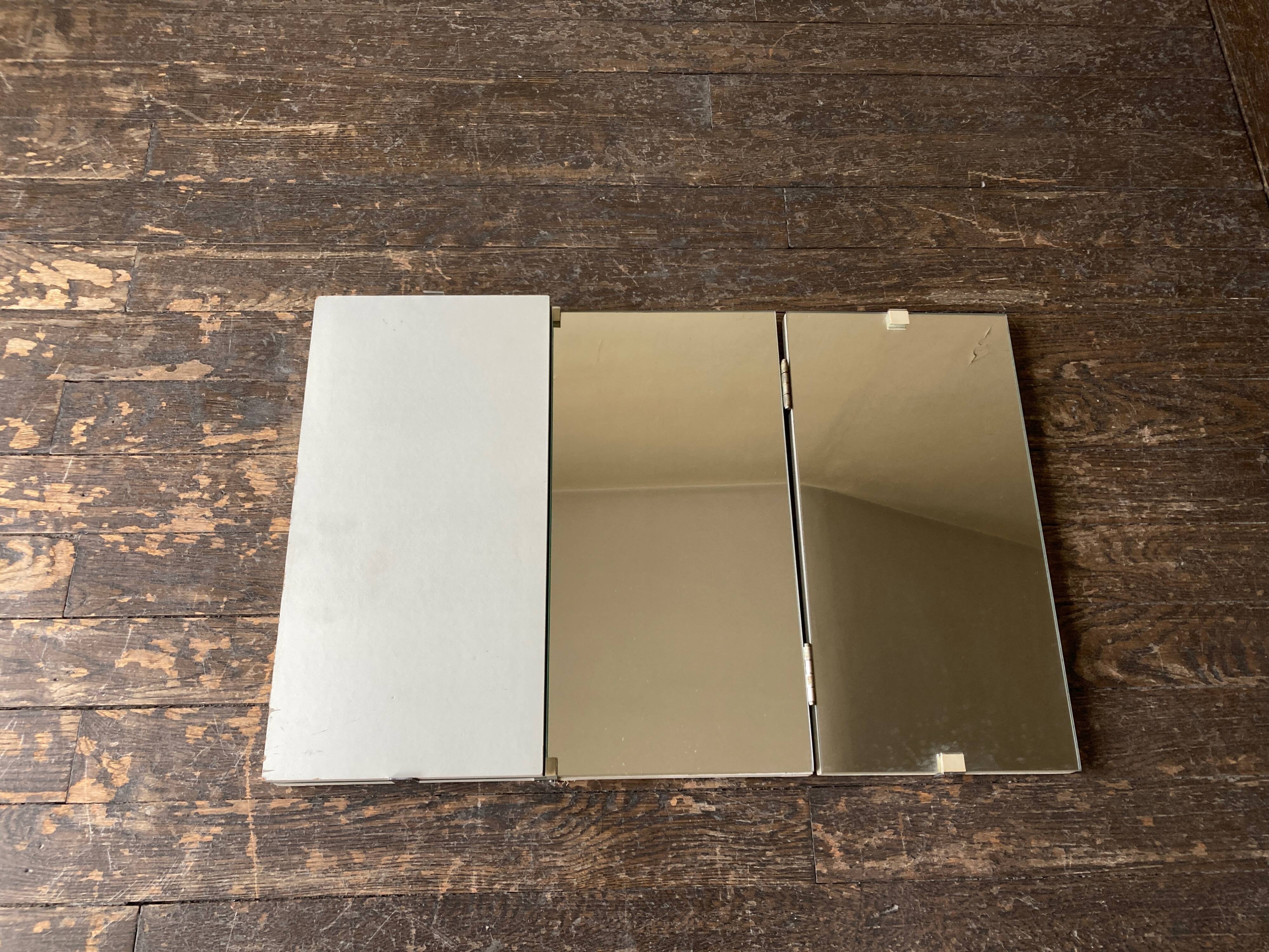 Wooden wallet triptych bathroom mirror 78cm x 38cm