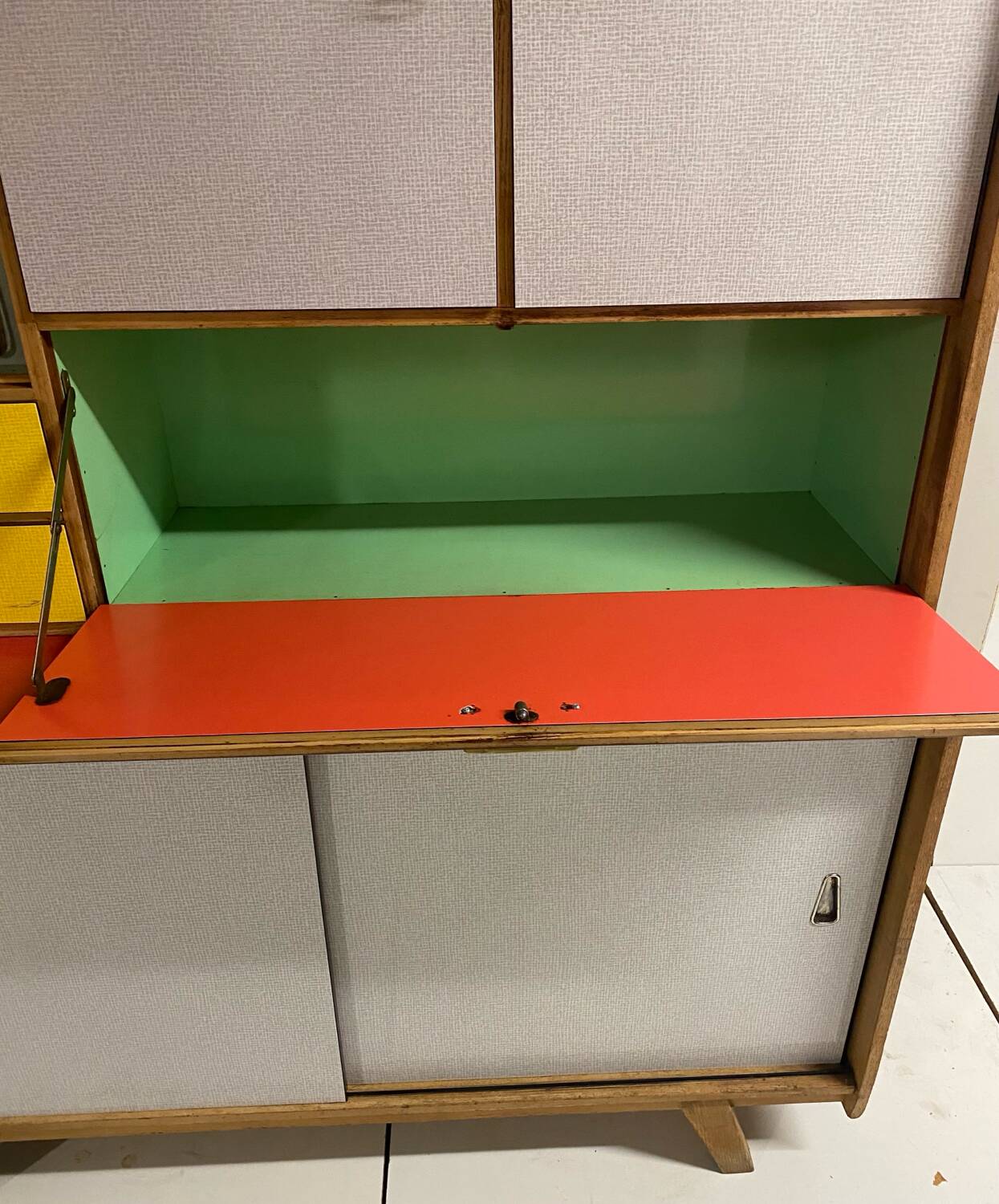 Vintage kitchen buffet with compass legs