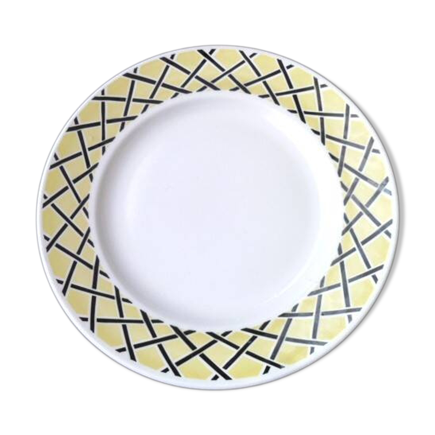 Plat rond semi-creux en faïence de Badonviller