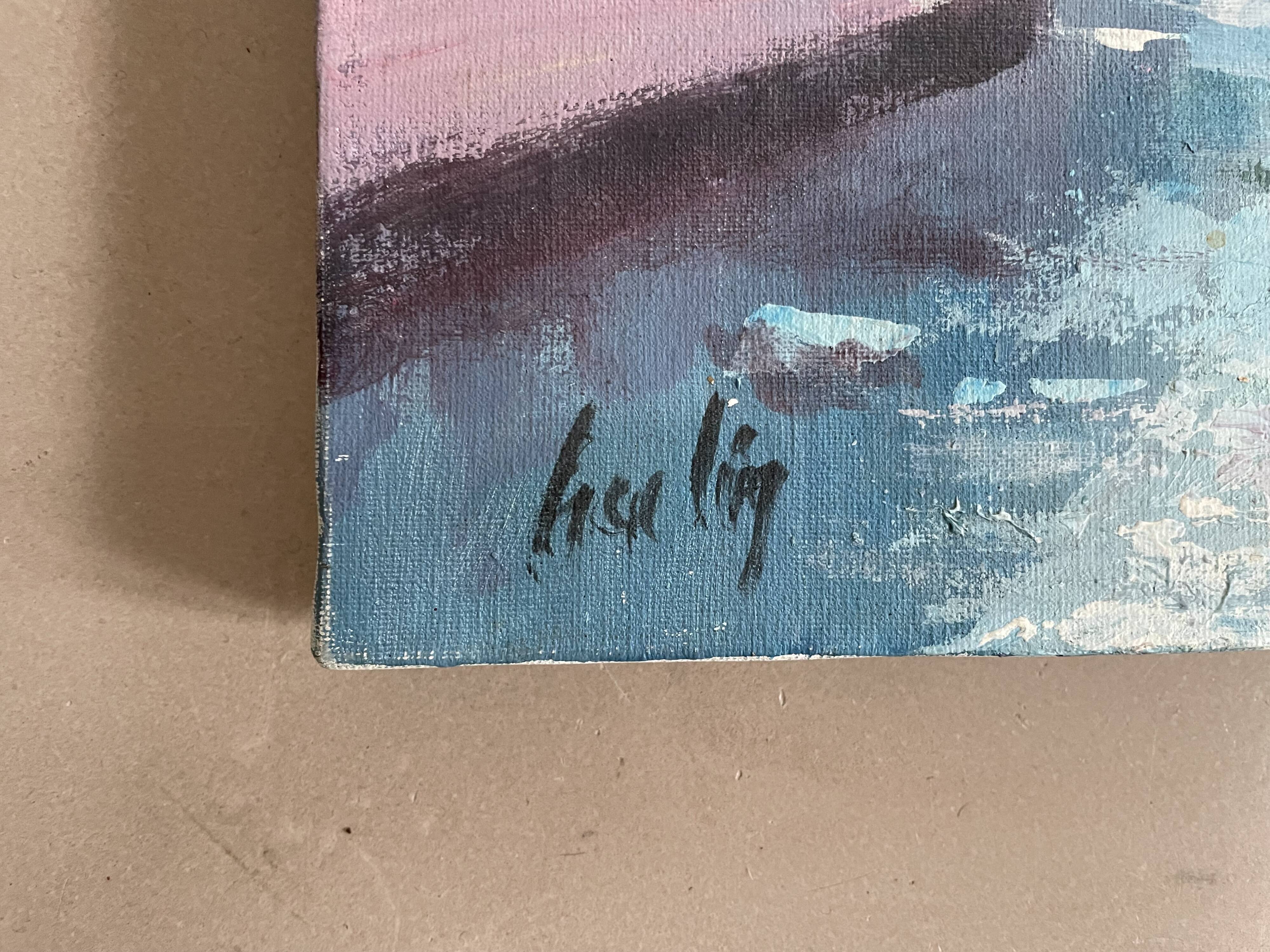 Signed seaside painting