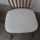 Pair of Baumann Menuet chairs, Honey patina, White skai seat