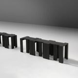 Black stackable stools of side tables (new) by Bram Vanderbeke, Belgium, 2017
