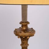 Rococo Italian Wooden Floor Lamp in Gold, 1950s