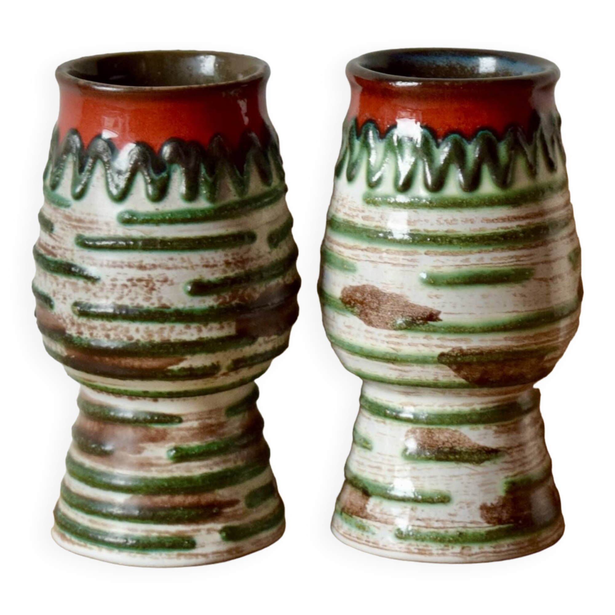 Pair of small vintage ceramic vases