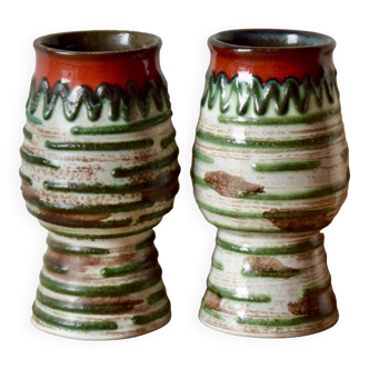 Paire de petits vases en céramique vintage