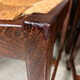 6 chairs rush Wenge Brutalist Mid Century