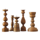 Scandinavian Wooden Candleholders, Set of 5