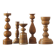 Scandinavian Wooden Candleholders, Set of 5