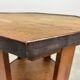Hexagonal table with six legs in Secession style bordered with brass, attributed to Adolf Loos.