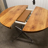 Dining table 1970 extendable formica feet cross atypical chrome