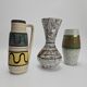 Vintage "Fat Lava" ceramic vase trio - 1960s/70s