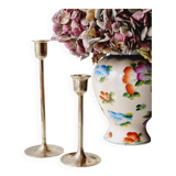 Duo of brass candlesticks
