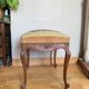 19th century Regency footrest with floral bouquet tapestry made with cross stitch