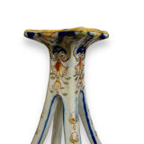 Pair of bougeoirs in rouen earthenware