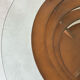 Designer coffee table, foot and circular top from the 60s