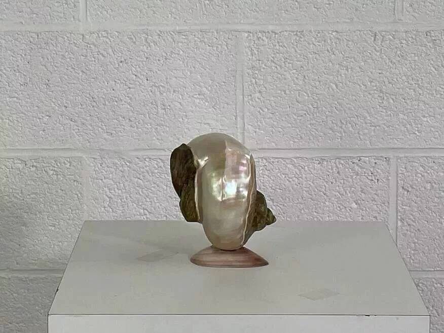 Antique lamp made of mother-of-pearl.