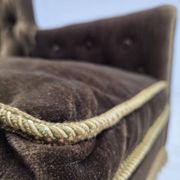 1950s, Scandinavian armchair, green furniture velour, ash wood.