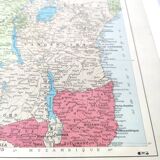 Carte vintage Afrique Centrale  38x43cm de 1950