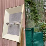 Square Art Deco vintage halogen floor lamp in gilded brass